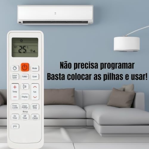 Controle Remoto Compatível com Ar Condicionado Samsung Virus Doctor Inverter Smart Turbo Silencioso