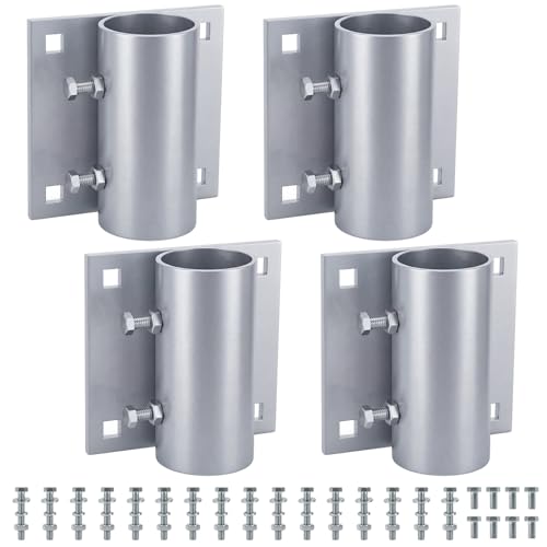 Otoolling 4 Pack Dock Hardware Dock Stationary Hardware Brackets Side Leg Pipe Holder Heavy Duty Galvanized Edge Stationary Holder Boat Floating Accessories, Silver (2 Inch) by Otoolling - Used condition - US$38.40