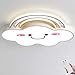 Produktbild LED Deckenleuchte Dimmbar Fernbedienung Decken Beleuchtung Modern Deckenllicht Kreative Wolken Regenbogen Smiley Deckenlampe Schlafzimmer Kinderzimmer Wohnzimmer Flur Balkon Lampe (White,63CM/56W)