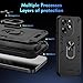 Protective Back Case Cover For Infinix itel S23 Plus Case with Kickstand & Shockproof Military Grade Drop Proof Protection Rugged Protective Cover PC Matte Textured Sturdy Bumper Cases(Black)