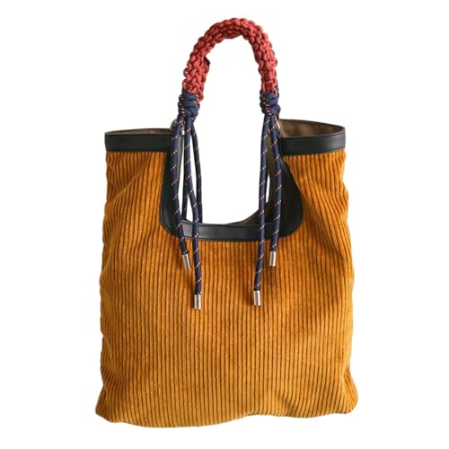 Corduroy Tote Bag Vintage Corduroy Alt Bag with Sturdy Rope Handle Oversized Fashion Tote Purse Large Trendy Handbag 2025