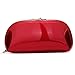ZLMBAGUS Fashion Cosmetic Bag Patent Leather Makeup Pouch Wristlet Zipper Makeup Case Holder Coin Purse Clutch Red