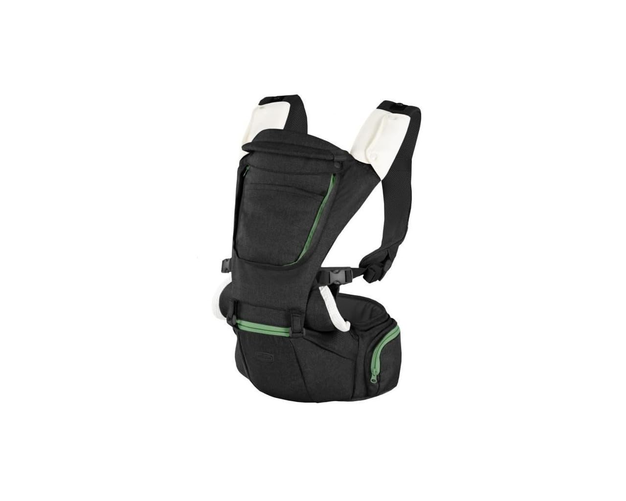 Chicco Hip Seat Carrier Marsupio Neonati Ergonomico da 0 Mesi a 15 kg, Porta Bebè 3in1 Multifunzione con Base Rigida Staccabile, Spallacci Imbottiti e Cappuccio Protettivo, 8 Posizioni - Pirate Black