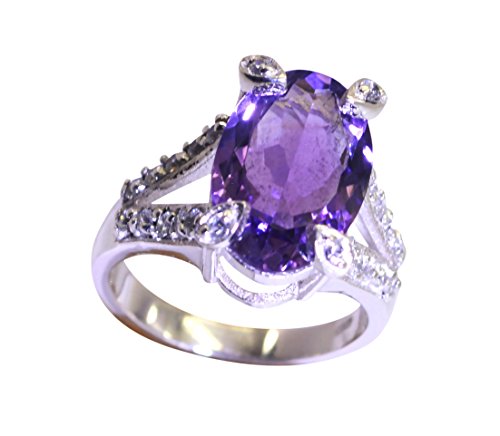 Bague de fiançailles améthyste en argent pour un cadeau d'anniversaire