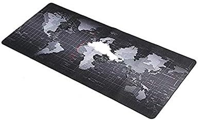 CHANG Gaming Mouse Mat Desk Office Mouse Pad Large Size 800x300x2mm Comfortable Mousepad with Personalized Design for Laptop, Computer and PC - Black World Map