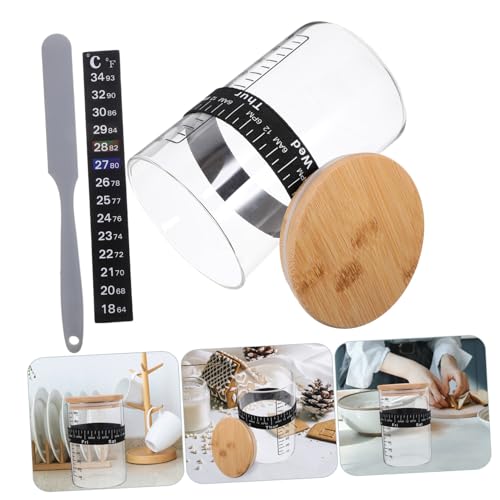 Kit de fermentation avec bocal en verre spatule et étiquette de température SHOWERORO - 4