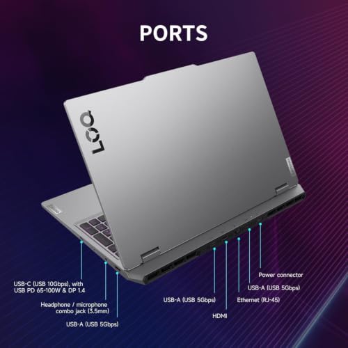 Image of Lenovo LOQ AMD Ryzen 7 250 RTX 5050 Gaming Laptop, 32GB DDR5 | 2TB SSD | 15.6 inch FHD 144Hz, Backlit Keyboard, Numeric Keypad, Ethernet, Wi-Fi 6, Bundle with PCO Laptop Cooler, Win 11 Home, Wi-Fi 6