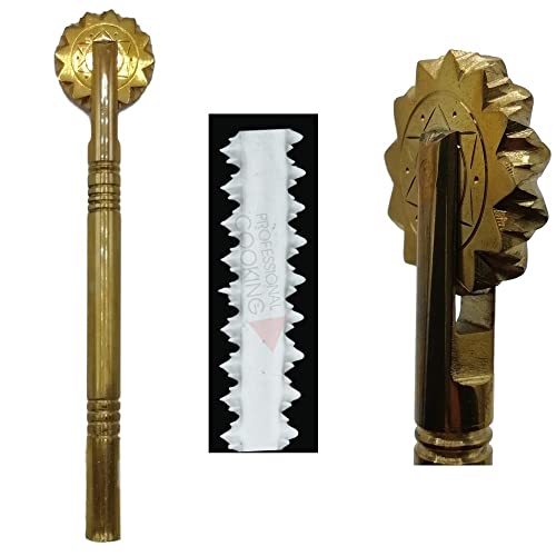 Professional Cooking Rotella tagliapasta sardo su rudigliu Artigianale in Ottone Massiccio n.14