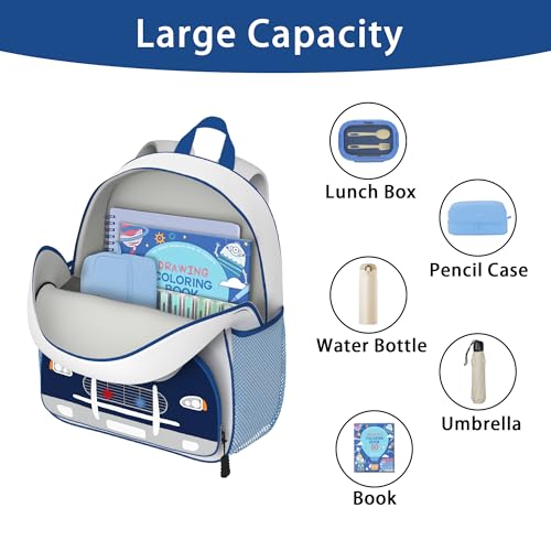 Image of Police Car Toddler Backpack for Little Kids Water Resistance Kindergarten Preschool Bags Children Schoolbag Cute 3D Animal Cartoon Backpacks Gifts for Baby Boys Girls