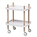 Produktbild WOLTU Küchewagen Rollwagen Servierwagen Roll Regal für Küche Bad Büro mit Rollen 2 Etagen Weiß RW006ws