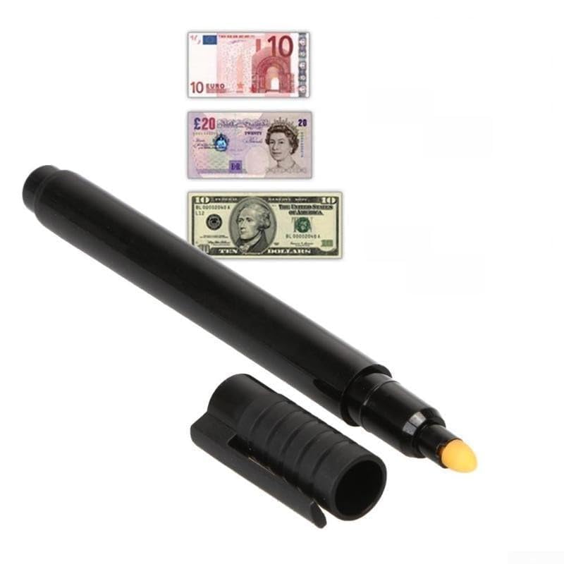 Detector de billetes falsos para verificación de divisas, detecta billetes falsos con marca clara o amarilla en billetes y marrón oscuro/negro en falsificaciones
