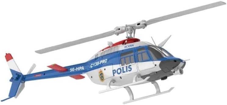 RC ERA C138-PRO Bell-206 Brushless Stabilized 6-Axis Gyroscope 6CH 3D RC Helicopter With Optical Flow Sensor and Upgraded Transmitter - Remote Control Helicopter RTF For Beginner & Adults (Blue)
