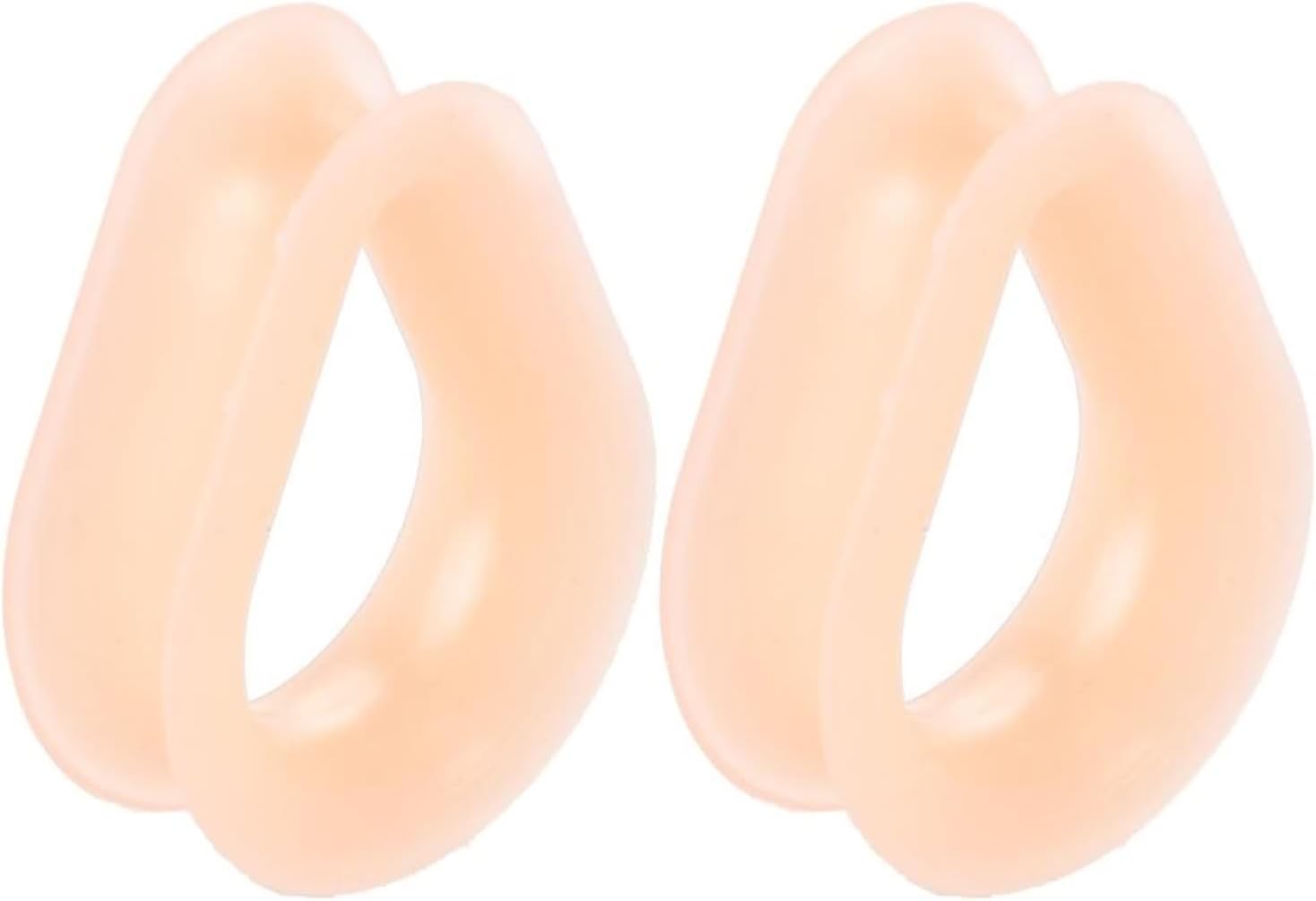 Ear Tunnels for Women, Silicone Earring Gauges for Women White Teardrop Shape Body Piercing Jewelry for Men 2pcs