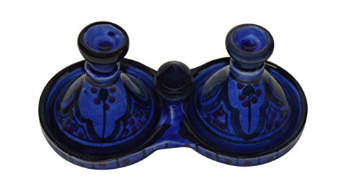 Moroccan Handmade Tagine Double Spice Holder Seasoning Container #TOP2