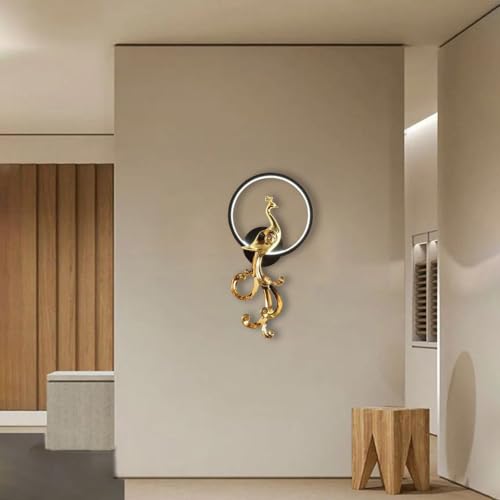 Image of Harold Electricals Metal Modern Peacock Wall Light | Wall Lamp Fixture For Living Room, Bedroom, Hall- Pack Of 1 (Inbuilt Led)
