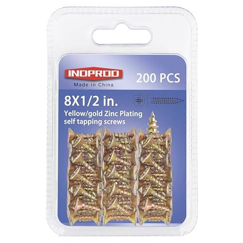 200 tornillos autorroscantes de cabeza plana #8 x 1/2 pulg miniatura 1