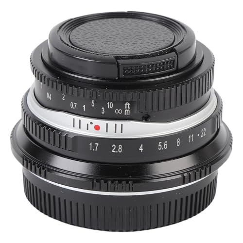 25mm F1.7 Manual Focus Prime Fixed Lens for G1 G2 G3 G5 G6 G7 M4/3 Mount Mirrorless Camera (Black)