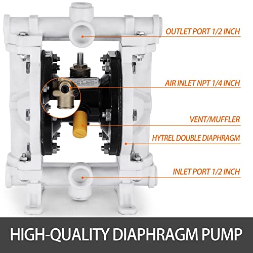 Pompe EDEDE double diaphragme 1/2 pouce en polypropylène haute densité - 4
