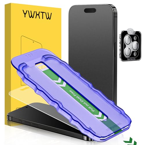YWXTW 2 Pack Matte Screen Protector for iPhone 16 Pro Max 6.9 Inch + 1 Set Camera Lens Protector Anti Glare Anti Fingerprint 16 Pro Max Glass Screen Protector Bubble Free Smooth as Silk