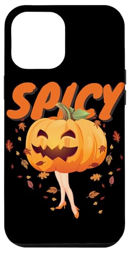 Carcasa para iPhone 15 Plus Picante Jack-O-Lantern Vintage Pin Up Lady Piernas Cayendo Hojas