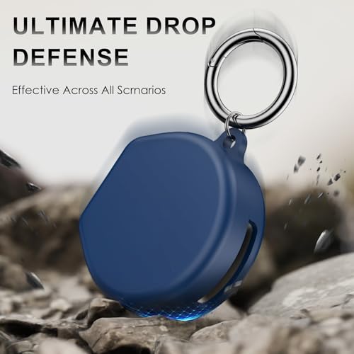 YWXTW Silicone Case for Oura Ring 4 Charging Case, Ultra-Thin Protective Cover with Keychain, Shockproof Dustproof Skin, Easy to Carry (Official Charger NOT Included) (Blue) — view 2