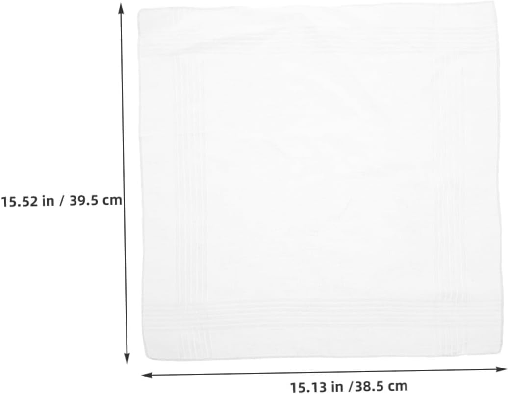 Toyvian 18pcs Men’s White Cotton Handkerchiefs, Soft Pocket Squares for Suits, Travel and Daily Use