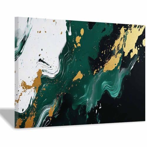 Œuvres modernes du Golden Fluid affiche d'art abstrait vert salon 20x30cm