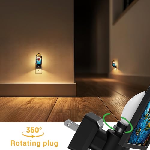 L LOHAS LED Night Lights Plug into Wall, Night Light with Light Sensor, 3000K Soft White, 0-100LM Brightness Adjustable, Acrylic Rose Nightlight for Bathroom Bedroom Hallway — view 4