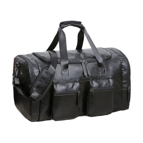 Sac de voyage pour hommes en cuir PU Teksome de grande capacité avec compartiment à chaussures