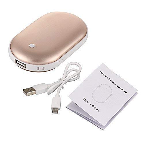 anmas Caja 5200mAh Portátil Cargador USB BOLSILLO Eléctrico Calentador Mano RECARGABLE CALENTADOR - Oro