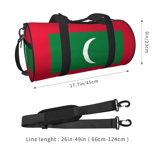Flag of Maldives Large Capacity Travel Bag - Durable Sports Duffel Bag for Hiking, Vacation, Fitness and Business4