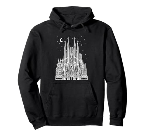 Sagrada Familia Barcelona de Noche Sudadera con Capucha