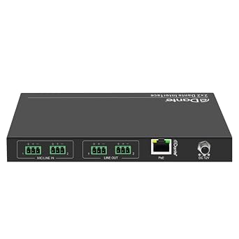 2x2 دانتي شبكة واجهة الصوت دانتي سطح جبل دانتي/Aes67 واجهة محول الصوت مصفوفة الصوت الرقمية 44.1 k أو 48 k معدل عينة الصوت