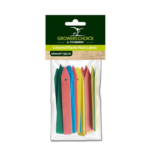 Tildenet 100 mm/ 4 inch Plastic Plant Labels, Multi-Color