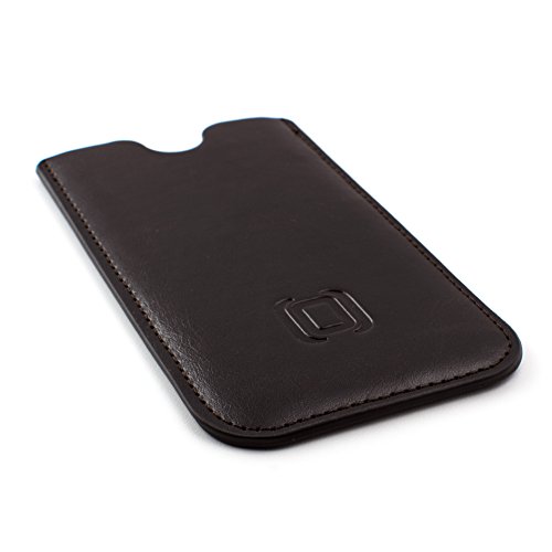 Dockem Executive Sleeve For Iphone Se 3 (2022), 13/12 Mini, Se 2 (2020), Iphone 8, 7, 6, 6S: Premium Synthetic/Vegan Leather With Microfiber Lining, Slim, Simple, Slip-On Case [Dark Brown] #TOP5