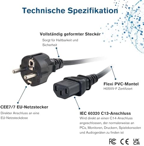 C2G 2m 16 AWG European Power Cord (IEC320C13 to CEE7/7),88543 - View 5