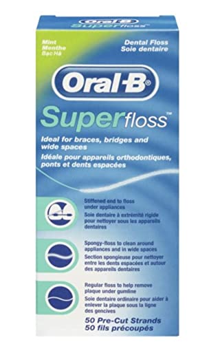 Oral B 50 pezzi pre-tagliati super Floss – Confezione da 3