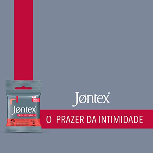Preservativo Camisinha Jontex Sabor Frutas Vermelhas - 3 Unidades, Jontex, 3un