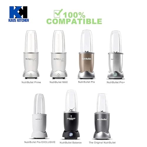 Image of Nutri-bullet suitable Extractor Jar with Blade Assembly & Lid Set (950ml / 32oz) for Nutri Bullet Style 600W & 900W Blenders - Jar, Blade Socket, Flip Lid, Handle Ring, Lid Ring & Flat Lid