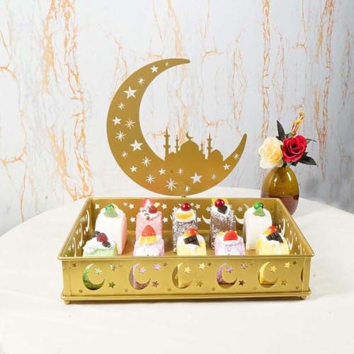Plateau lune et étoile Ramadan Kareem décor de table Eid Mubarak