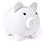 PJDRLLC Large Piggy Bank, Unbreakable Plastic Money Bank, Coin Bank for Girls and Boys, Large Size Piggy Banks, Practical Gifts for Birthday, Easter, Christmas (White)