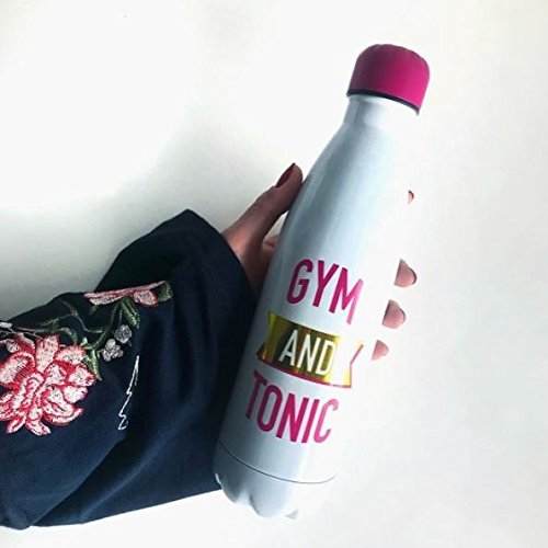 Tri-Coastal Design Cute Functional 17oz Insulated Sports Metal Water Bottle, BPA-Free (Gym & Tonic)