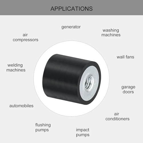QUARKZMAN 4 Stück 10 x 10mm M3 Gewindebuchsen aus Gummi, Vibrationsisolatoren, Ersetzt Anti-Vibrationspads Flache Silentblock-Basisblock