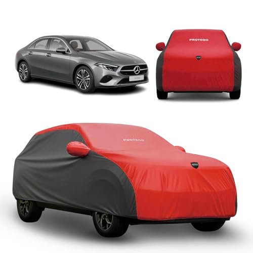 Image of PROTEGO Prime Series India's 1st Anti-Tear Car Cover for Mercedes-Benz A Class | Heavy Duty, Custom Fit, All Weather | 100% Waterproof, Windproof & Hail Resistant | 2 Year Warranty | Red + Black
