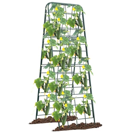 Heavy Duty 50"x17" Adjustable A-Frame Trellis for Climbing Plants –