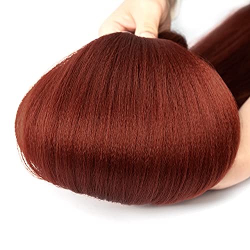 Pre Stretched Braiding Hair Copper Red Long Braid 48 Inch 8 Packs 350 Braiding Hair Extensions Professional Synthetic Fiber Crochet Hair(48Inch,#350) #TOP4