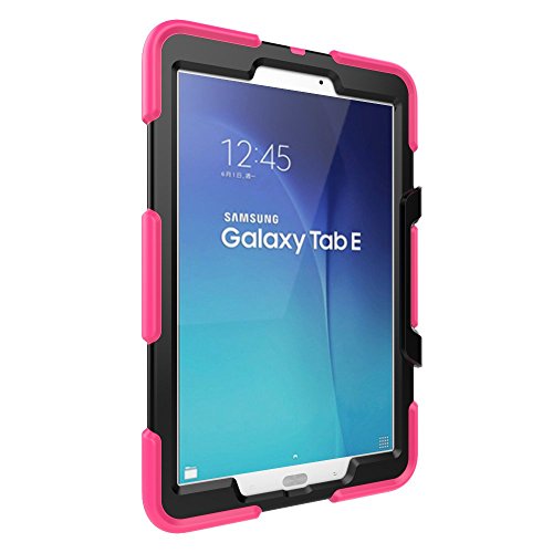 WiTa-Store Funda para Samsung Galaxy Tab S T560 Cover 9.6 Pulgadas 3 in1 antigolpes híbrida sm-t560 rígida y Suave Silicona Carcasa Funda Case Rosa Rosa