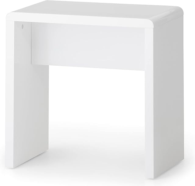 Julian Bowen Manhattan Dressing Stool, High Gloss White
