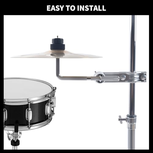 Seteol Cymbal Boom Arm Holder with Clamp, L-Arm Rod with Bracket Holder Extension Arm Attachment, Cymbal Stand Mount for Drum Hardware Cymbal Stand Percussion Instrument Accessories (Short/18CM Arm) - Thumbnail 4
