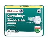 Certainty Unisex Stretch Briefs, L/XL 40-70 inch, Ultimate Absorbency, 28 Count Value Pack (Pack of 2) Total of 56 Count